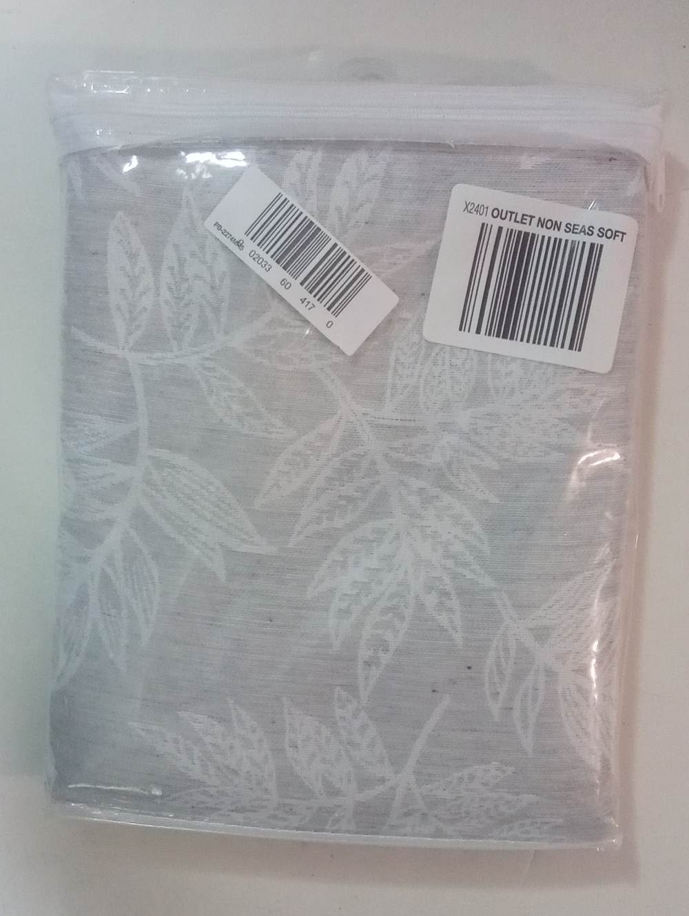 Light Gray Leaf Pattern Curtain Panel Koda 84" Rod Pocket NWT $60